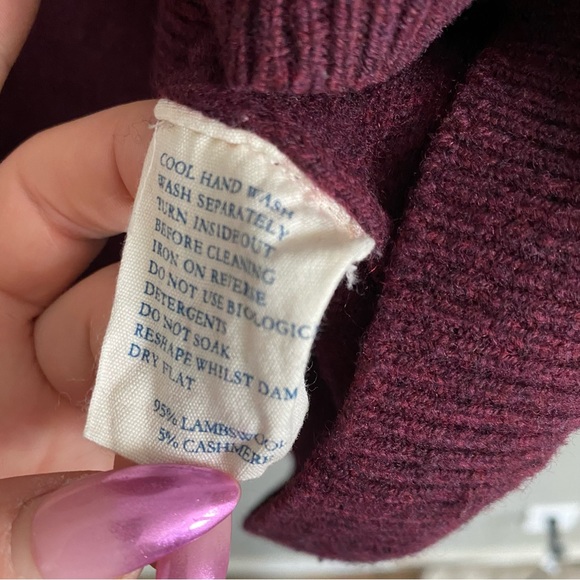 Jack Wills Knitwear Unisex Burgundy Wool Crewneck Sweater Pullover Size Large - Picture 8 of 8